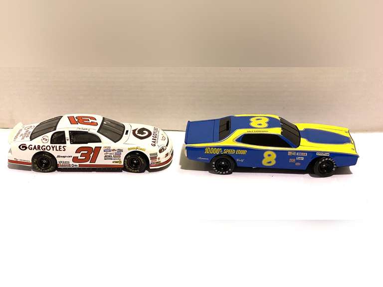 Diecast stock car replicas, two pieces, see pictures for details. image