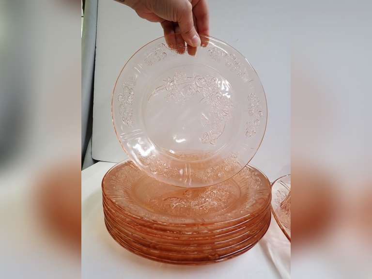 Floral Depression Glass Dinnerware Set