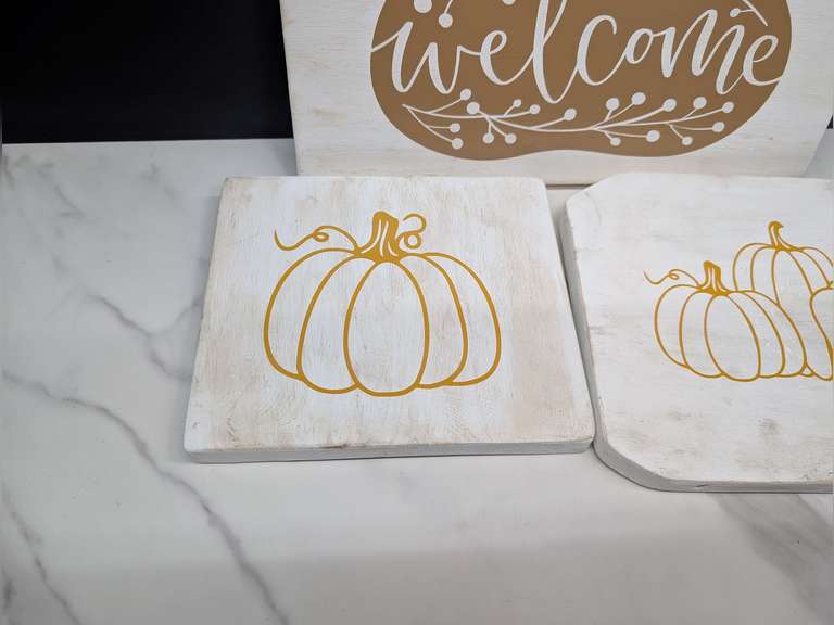 PRIMITIVE WOOD FALL THEME HANGING DECOR