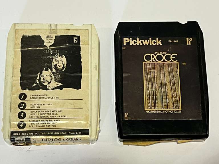 Vintage eight track tapes, Duane and Greg Allman, and Jim Croce, see pictures for details. image