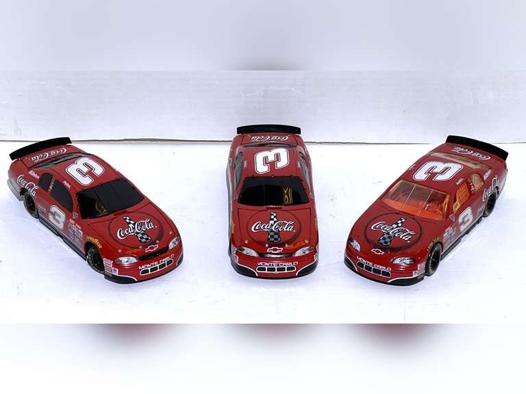 Dale Earnhardt Coca-Cola stock car replicas, set of three, see pictures for details. image