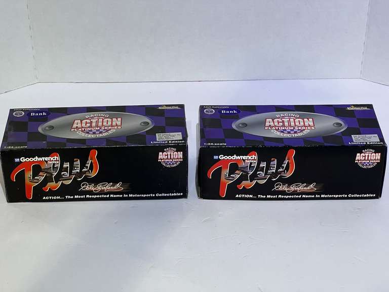 Dale Earnhardt, GM Goodwrench Plus diecast stock car replica coin banks, set of two, see pictures for details. image