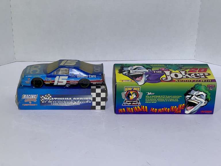 Lake Speed, and Kenny Irwin diecast stock car replicas, #15, and #28, both pieces are still in original packaging, see pictures for details. image