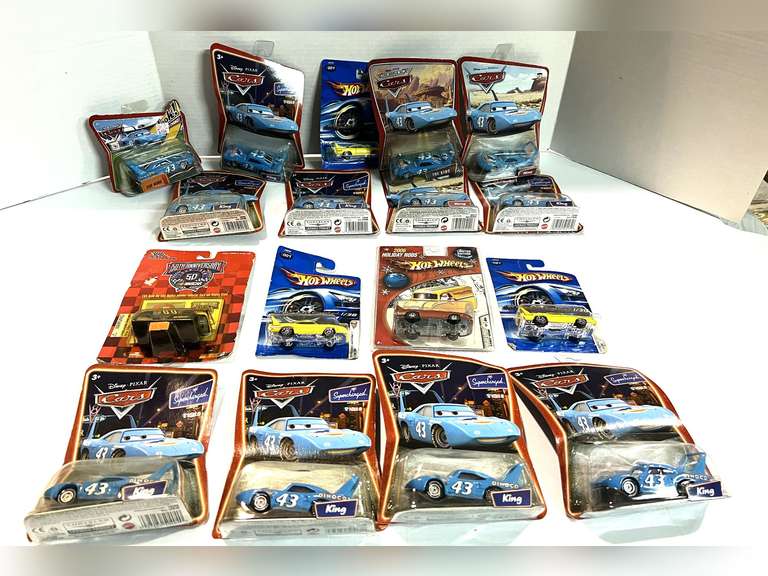 Assorted HotWheels, Disney Pixar cars, and Racing champions, miniature diecast cars, all are still sealed in original packaging, see pictures for details. image