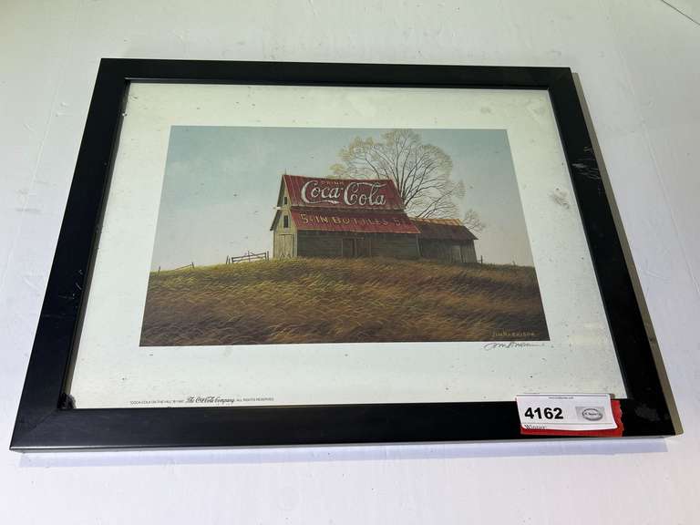 Framed and signed Jim Harrison Coca-Cola themed print, see pictures for details. image