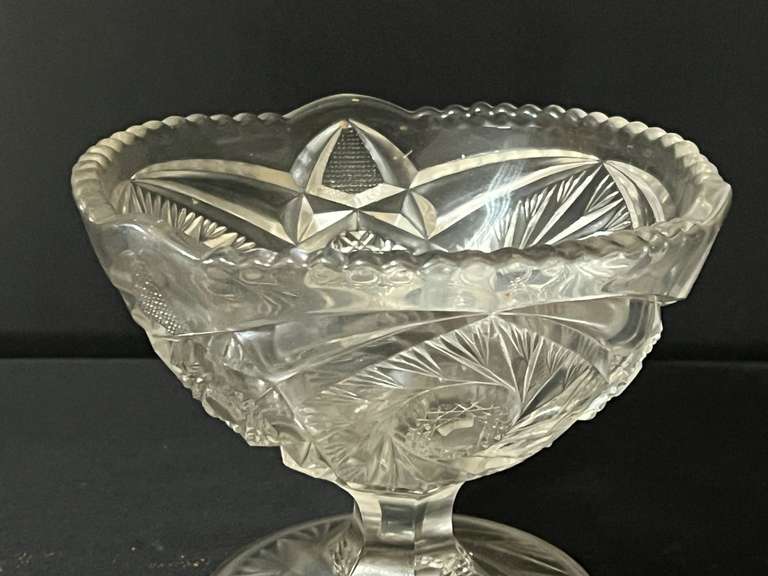 LR… Lovely footed compote, believed to be vintage EAPG glass, see pictures for details.
