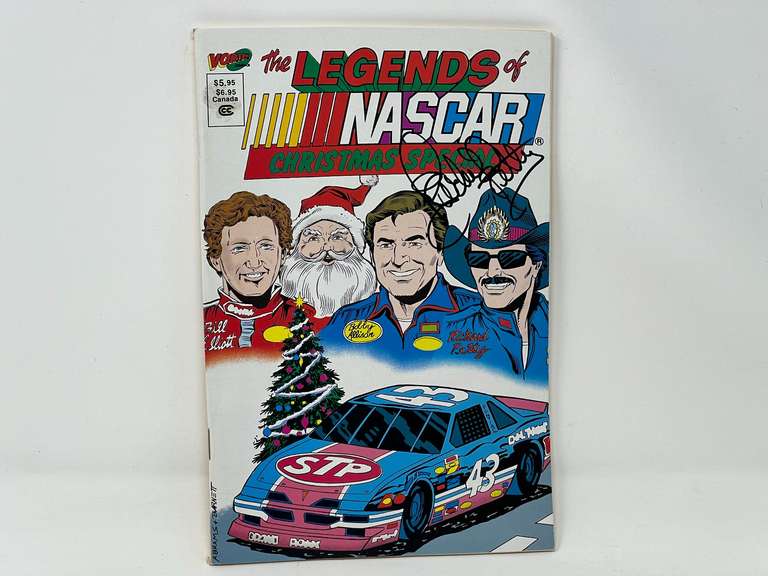 “The Legends of NASCAR, Christmas Special” comic book, this piece is autographed by Richard Petty, believed to be real, (not authenticated) please inspect for yourself, see pictures for details. image