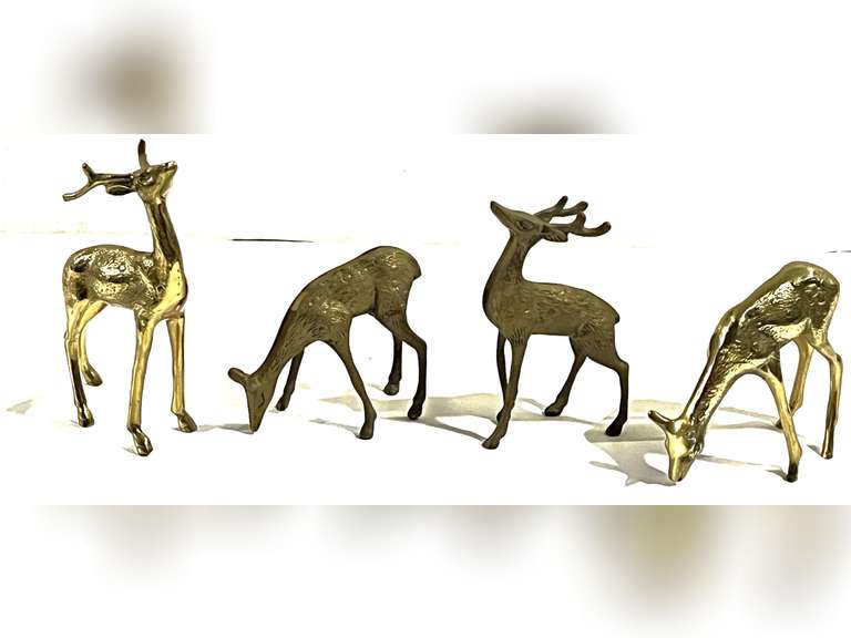 Brass finish “reindeer”, set of four, see pictures for details. image