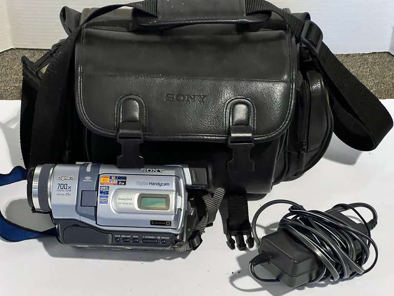 Vintage Sony camcorder with storage/carrying bag, working condition unknown, see pictures for details. image