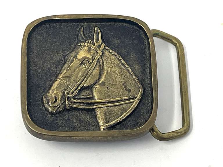 Solid brass horse head belt buckle, see pictures for details. image