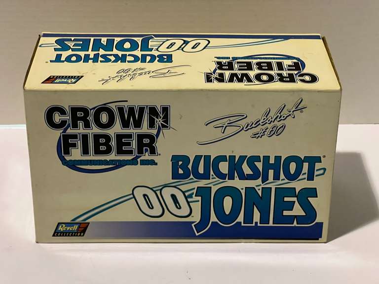 Buckshot Jones stock car replica with display case, this piece has a signature on the top of the car, see pictures for details. image
