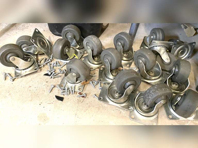 Wheel casters, eight pair, see pictures for details. image