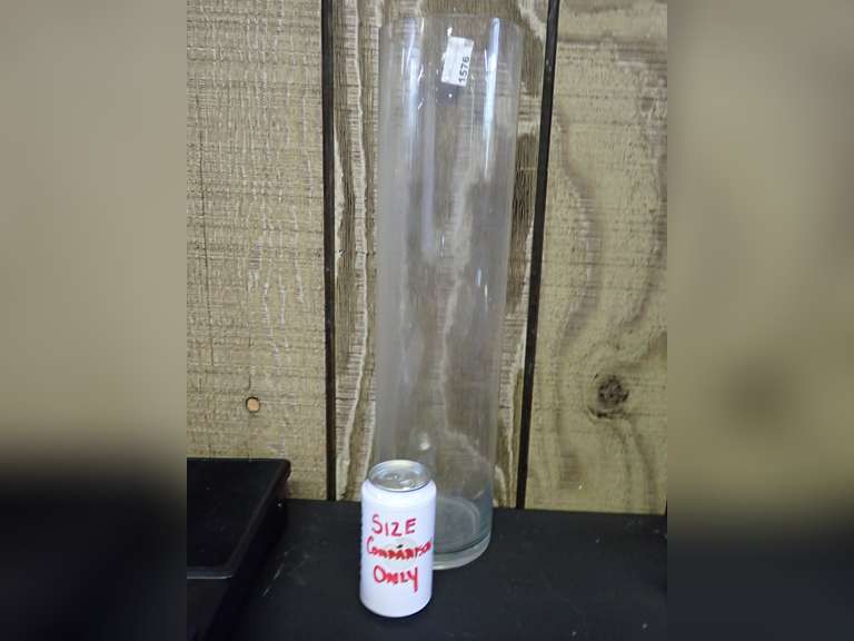 Pair of Clear Glass Vases