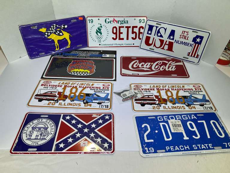 Assorted, collectible license plates, see pictures for details. image