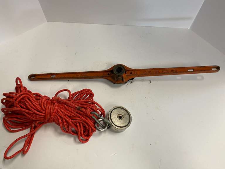 Handy pipe threader, also includes a salvage magnet with rope, see pictures for details. image