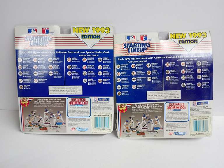 (2)1993 Starting Lineup MLB Figure & Card Sets (Larry Walker & Eric Karros)