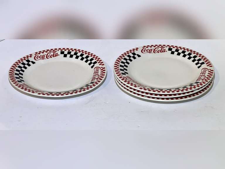 Gibson China, Coca-Cola brand plates, set of four, see pictures for details. image