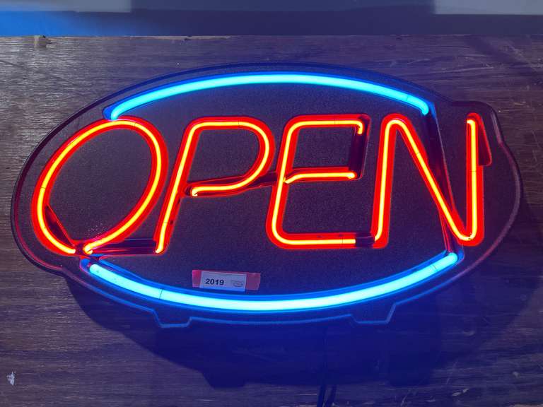 Neon open sign, powers up, see pictures for details. image