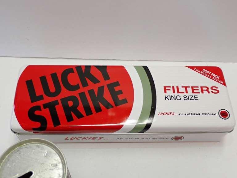 Vintage Falstaff Cans & Lucky Strike Tin