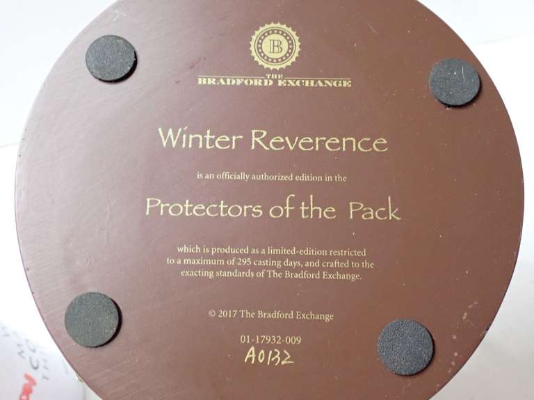 Bradford Exchange "Winter Reverence: Protectors of the Pack" Wolf Figurine