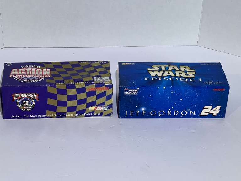 Jeff Gordon and Bobby Hamilton diecast stock car replicas, both pieces come in original packaging, see pictures for details. image