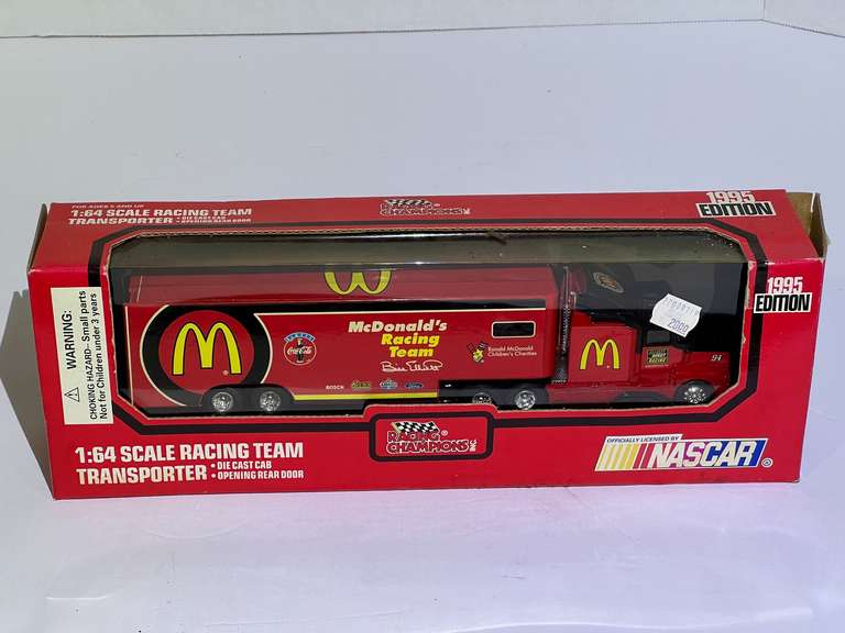 McDonald’s diecast racing team transport replica, still in original packaging, see pictures for details. image