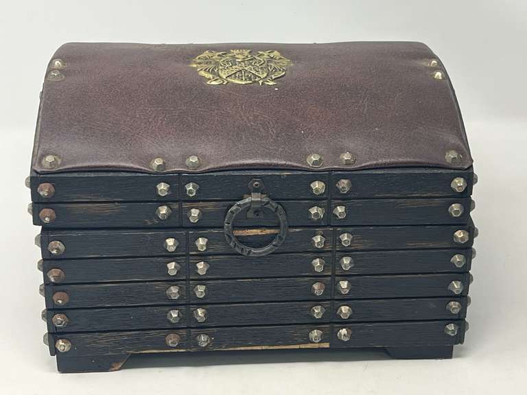 Vintage “treasure chest” jewelry box, see pictures for details. image
