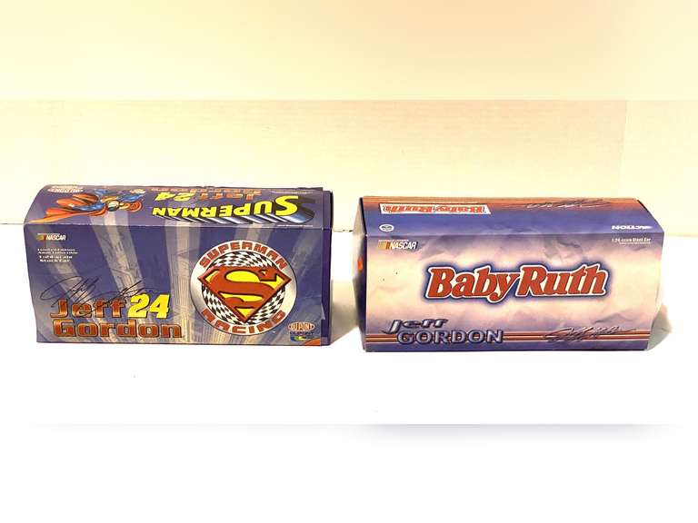 Superman, and Baby Ruth #24 stock car replicas, both are still new in the box, see pictures for details. image