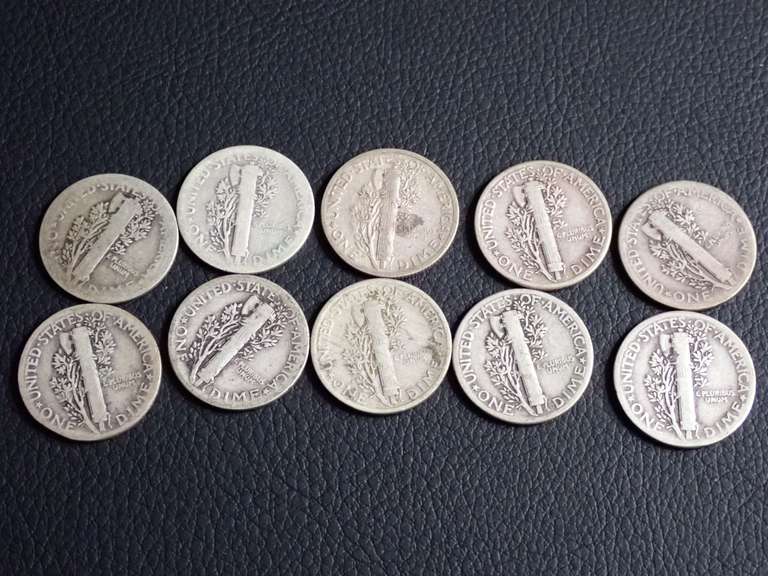 (10) MERCURY DIMES
