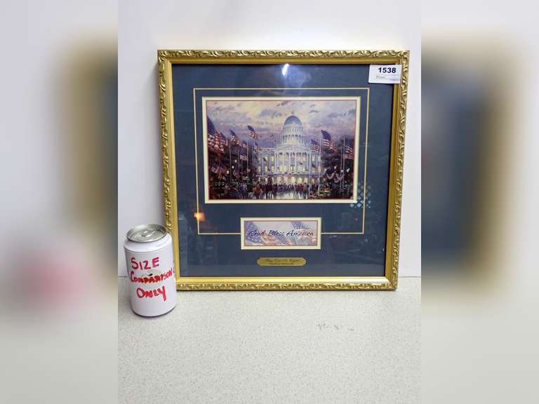 Framed Thomas Kinkade "Flags Over The Capitol" Print