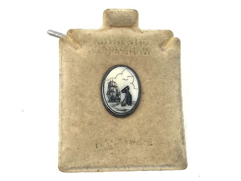 Vintage Scrimshaw tie tack, very unique, see pictures for details. image