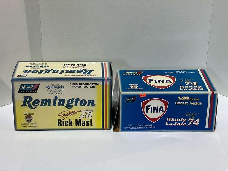 Fina #74, Randy LaJoie diecast stock car replica, also includes Remington, #75, Rick Mast diecast stock car replica, both come in original boxes, see pictures for details. image