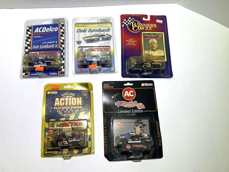 Assorted diecast stock car miniature replicas, featuring Dale Earnhardt/ Dale Earnhardt Jr., five pieces, all pieces are still in original packaging, see pictures for details. image