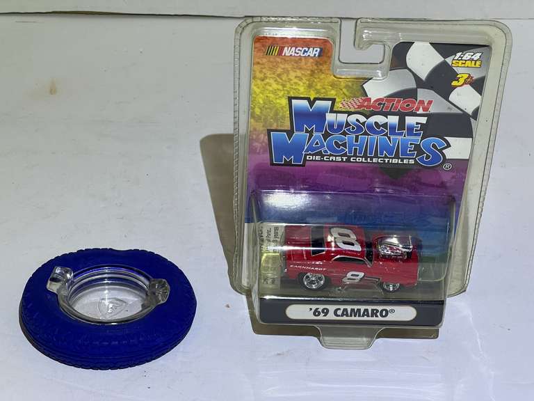 Muscle machines miniature diecast ‘69 Camaro, #8, also includes a “tire” ashtray, see pictures for details. image