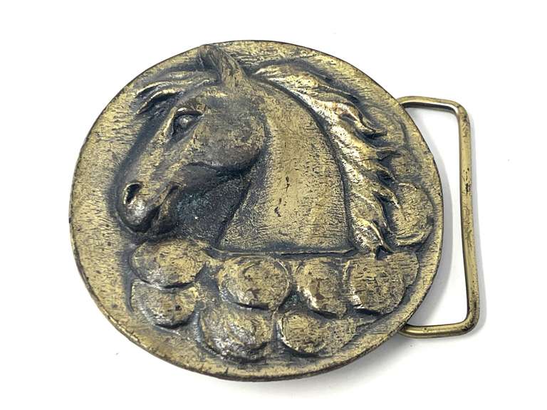 Vintage horse head belt buckle, limited edition, made by the Great American Buckle Co., see pictures for details. image