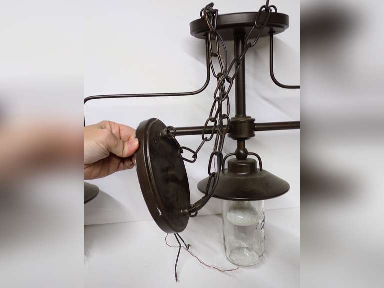 Mason Jar Three Light Island Pendant Light Fixture