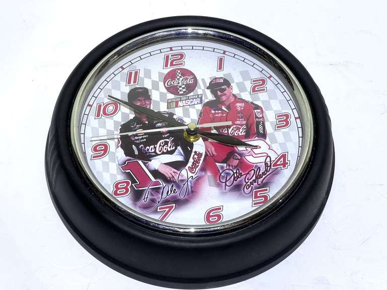 Dale Earnhardt/Dale Earnhardt Jr. battery operated wall clock, see pictures for details. image