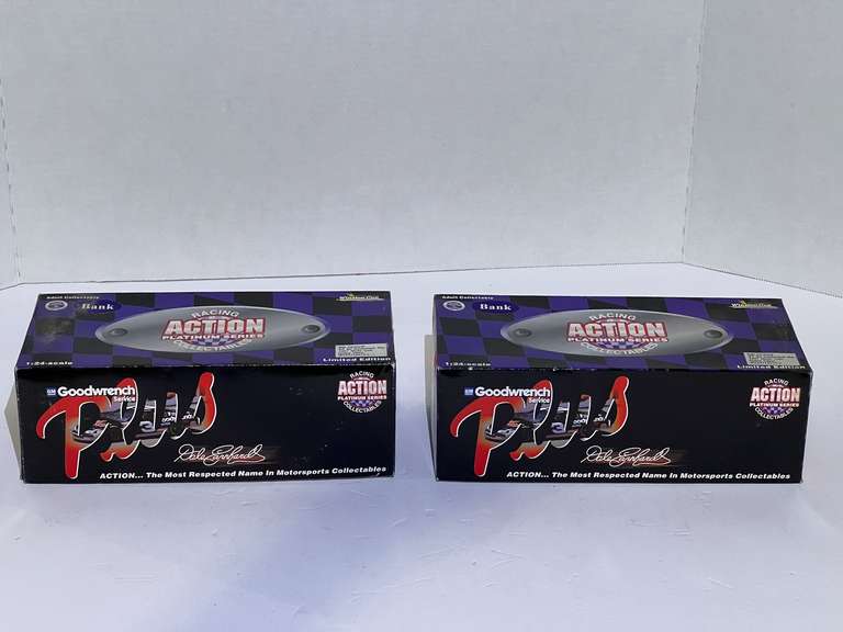 Dale Earnhardt, GM Goodwrench Plus diecast stock car replica coin banks, set of two, see pictures for details. image