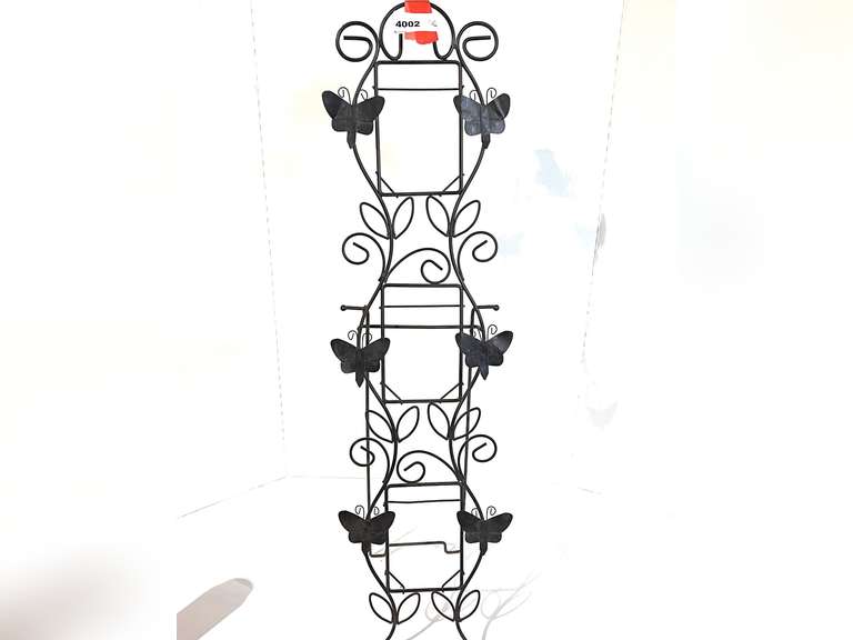 Standing metal picture frame with butterfly motif, see pictures for details. image