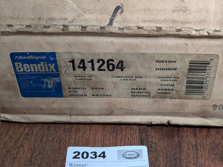 BENDIX 141264 BRAKE ROTOR AND HUB IN ORIGINAL BOX, SHOULD FIT MAZDA B2000, B3000, FORD RANGER, AND AEROSTAR VAN