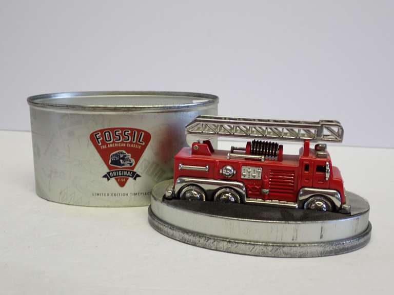 Fossil Fire Truck Collectible Clock