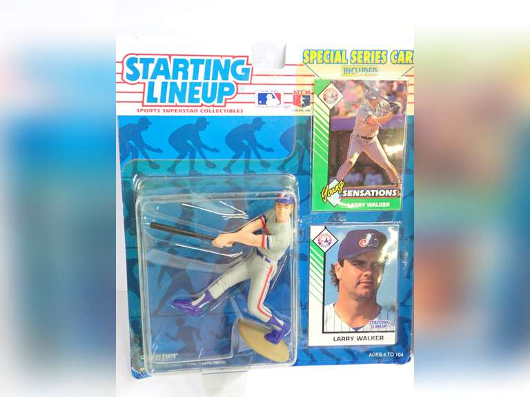 (2)1993 Starting Lineup MLB Figure & Card Sets (Larry Walker & Eric Karros)