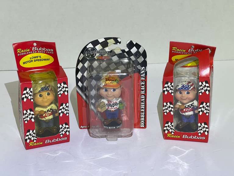 Motor Works bobble head race fans, “Racin’ Bubbas”, set of three, see pictures for details. image