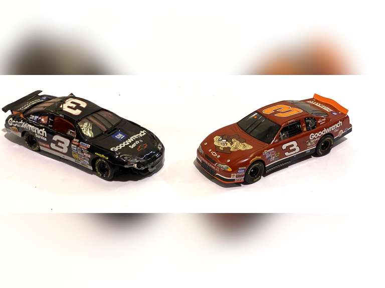 Diecast stock car replicas, two pieces, see pictures for details. image