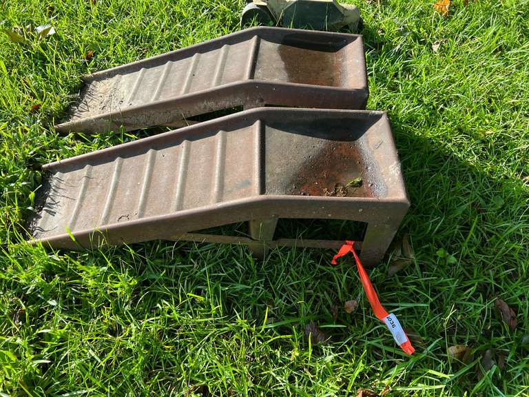 S1-back…Metal car ramps, set of two, rust is present, see pictures for details. image