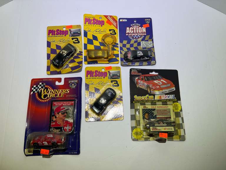 Assorted diecast stock car miniature replicas, featuring Dale Earnhardt, six pieces, all pieces are still in original packaging, see pictures for details. image