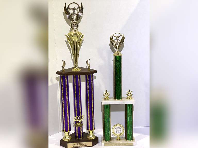 Large car club trophies, these pieces are in good shape and can be repurposed, see pictures for details. image