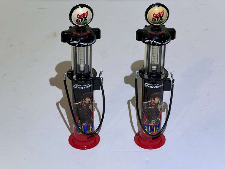 Elvis Presley/John Force diecast vintage gas pump replicas, see pictures for details. image