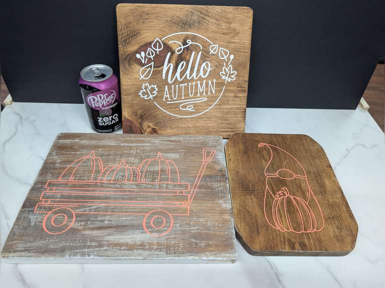 PRIMITIVE WOOD HANGING FALL THEME DECOR