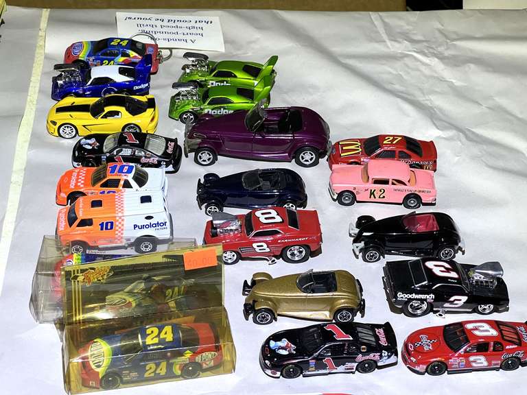 Assorted miniature diecast replicas, approximately 20 pieces, see pictures for details. image